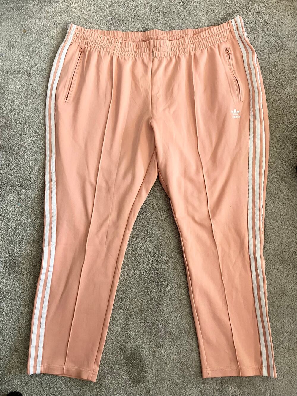 Adidas Primeblue Pink Pastel Peach Stripe Trefoil Logo Track Pants 4x Plus